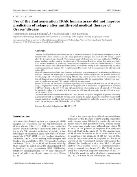 (PDF) Use of the 2nd generation TRAK human assay did not …