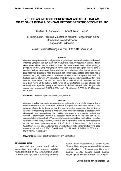 (PDF) VERIFIKASI METODE PENENTUAN ASETOSAL DALAM OBAT …