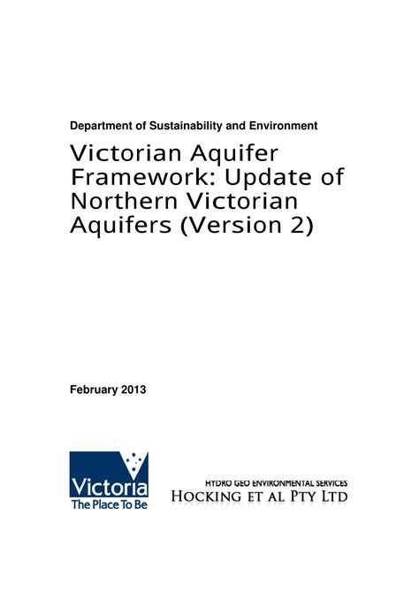 (PDF) Victorian Aquifer Framework: Update of Northern Victorian ...