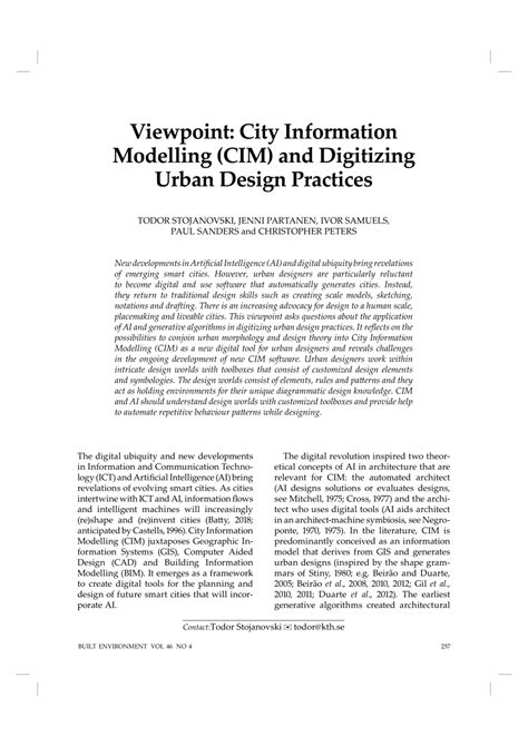 (PDF) Viewpoint: City Information Modelling (CIM) and