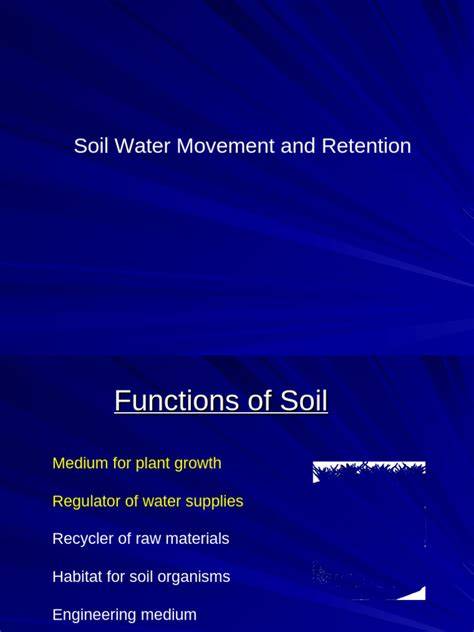 (PDF) Water retention and movement in soil - raincitystudios.com