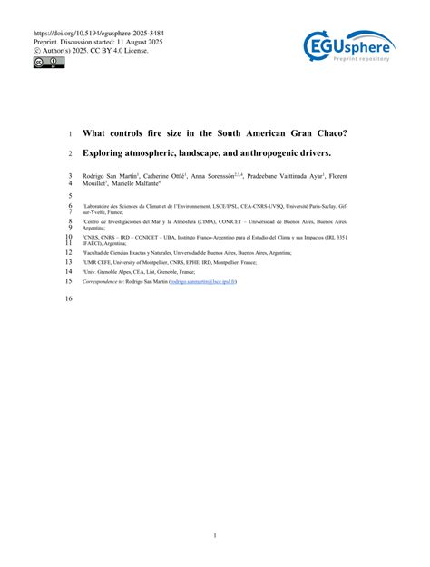 (PDF) What controls fire size in the South American Gran Chaco ... - raincitystudios.com
