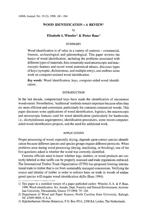 (PDF) Wood Identification -A Review - ResearchGate - raincitystudios.com