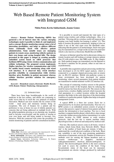 (PDF) Web Based Remote Patient Monitoring System with Integrated GSM