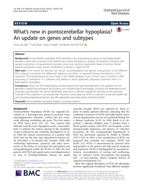 (PDF) What’s new in pontocerebellar hypoplasia? An