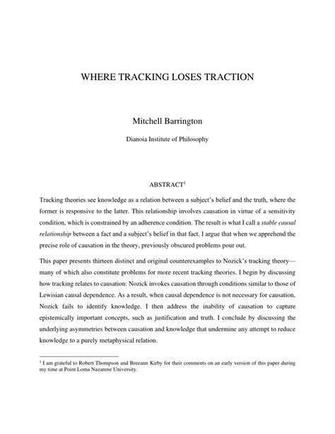 (PDF) Where Tracking Loses Traction - researchgate.net