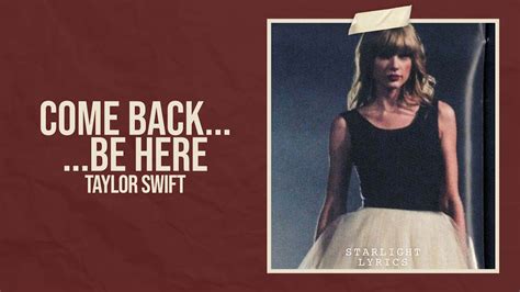 2024 : Песня «Come Back.Be Here» Taylor Swift - Минерал-Жизнь.