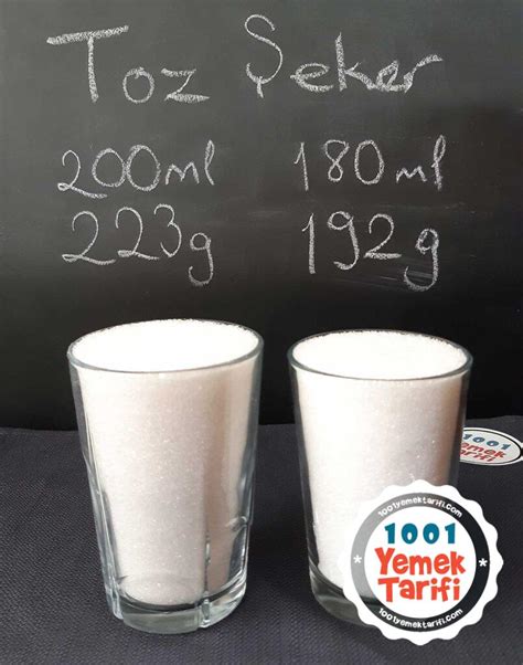1 kg toz şeker kaç su bardağı