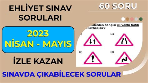 2023 ehliyet sınavı soruları