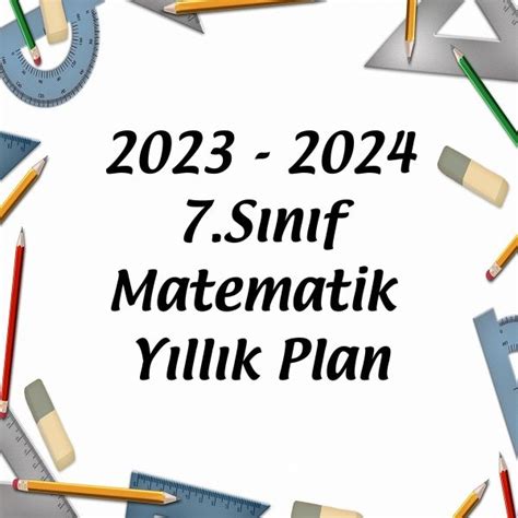 2023 ve 2023 7. sınıf matematik yıllık plan