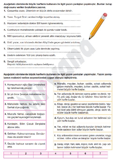 8.sınıf türkçe çalışma kağıdı