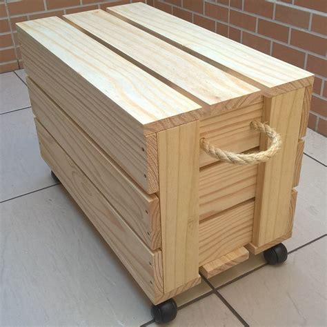 banco de caixa de madeira