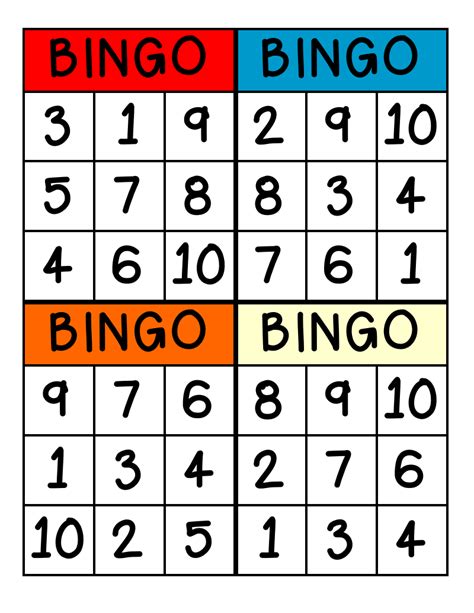 bingo de numero