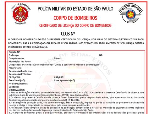 bombeiro taxa certificado de registro