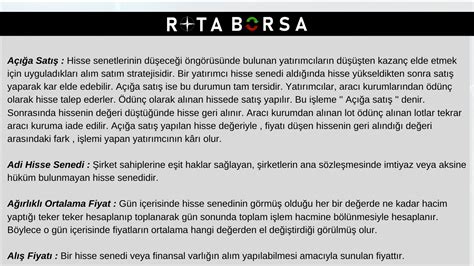 borsa terimleri