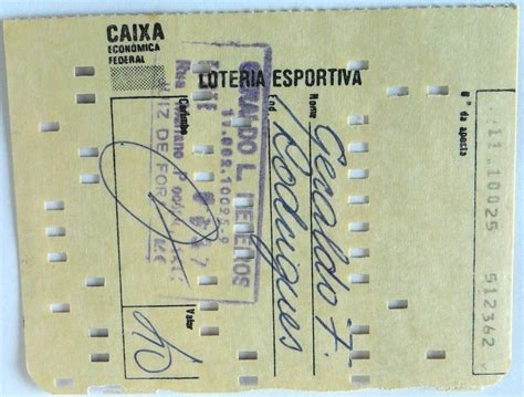 cartao de aposta antigo loteria esportiva