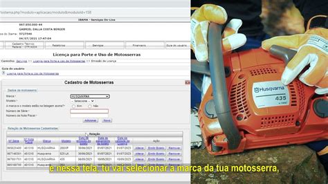 como pagar a taxa de registro da motoserra