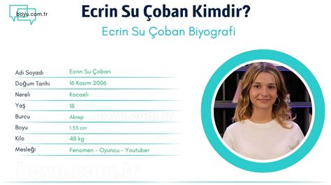 ecrin su çoban'ın boyu kaç 2023