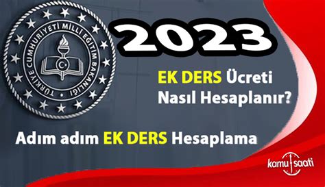 ek ders ücreti net 2023