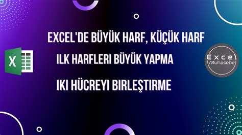 excel büyük harf yapma