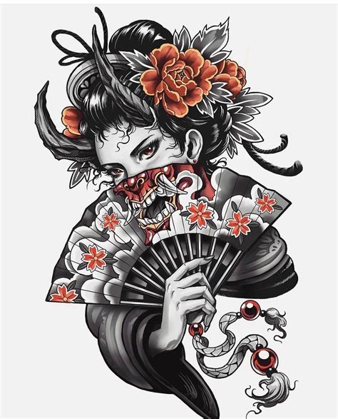 geisha pin up tattoo