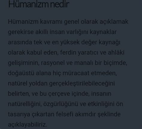 hümanizm ne demektir