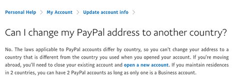 how to change your paypal country