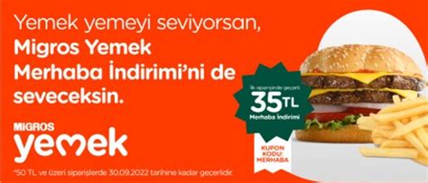 migros yemek ilk sipariş indirim kodu