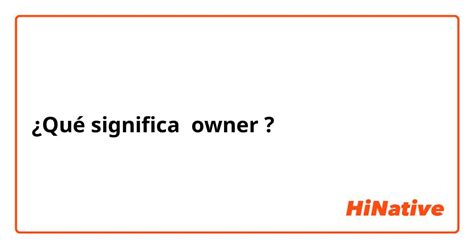 o que significa owner