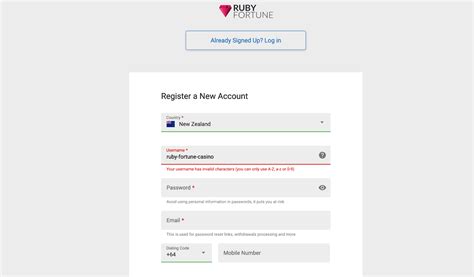 ruby fortune casino nz login