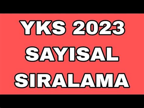 sayisal siralama 2023