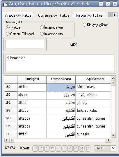 türkçeden osmanlıcaya çeviri sözlük