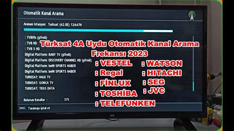 türksat 4a frekans 2023 tüm kanallar