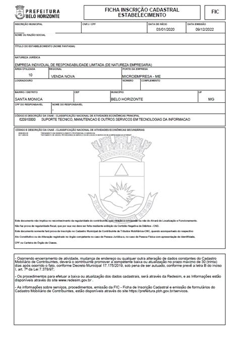 taxa de registro de inscrição municipal goiania