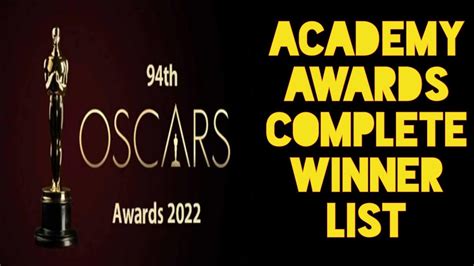 winners 94th academy awards