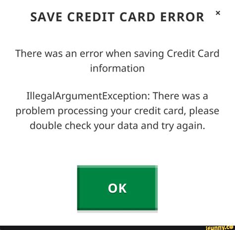 wish there was a problem processing your credit card