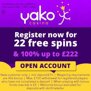 yako casino 22 free spins