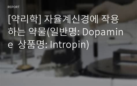 [약리학] 자율계신경에 작용하는 약물(일반명: Dopamine ...