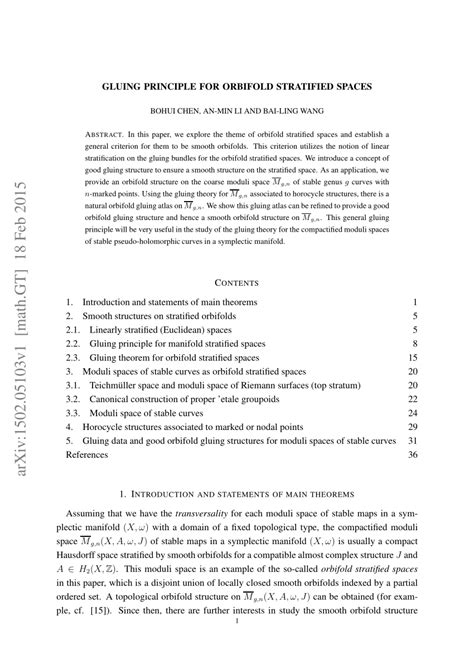 [1502.05103] Gluing principle for orbifold stratified spaces