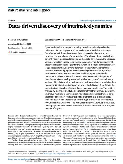 [2108.05928] Data-driven discovery of intrinsic dynamics - arXiv.org