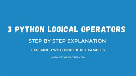 [And,Or,Not] Python Logical Operators Detailed Explanation