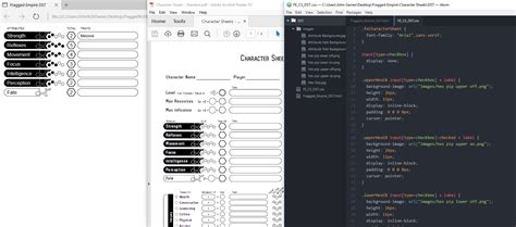 [Development] Character Sheet for Obsidian Portal underway! r