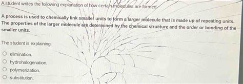 [FREE] A student writes the following explanation of how certain ... - wintechmobiles.com