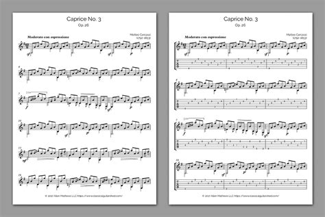 [Free PDF] Matteo Carcassi - Caprice Op.26 No.3
