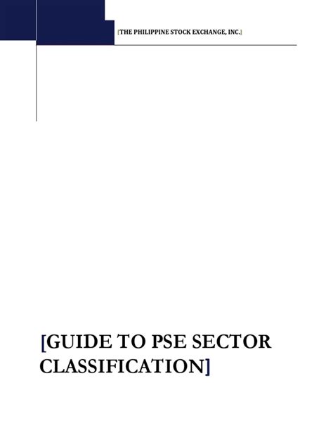 [GUIDE TO PSE SECTOR CLASSIFICATION] - balustradellc