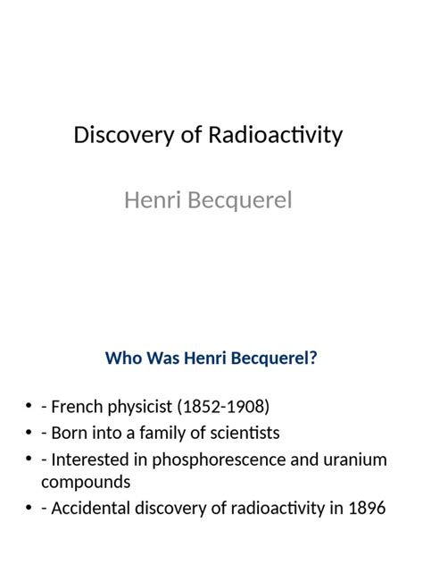 [Henri Beckquerel's discovery of radioactivity, and history of nuclear ... - wintechmobiles.com