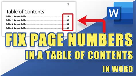 [HowTo] FIX PAGE NUMBERS in a Table of Contents in WORD (Easily