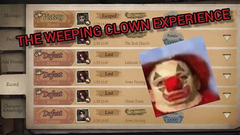 [Identity V] The Weeping Clown Experience - YouTube