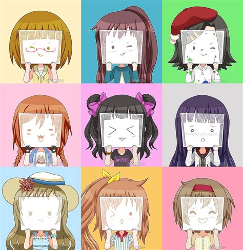 [OC] Chitose Bridge High School sign face chibis : LoveLive