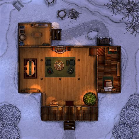 [OC] Merry Christmas Cabin Map [30x30 @ 70ppi jpg] : r/DnD - Reddit